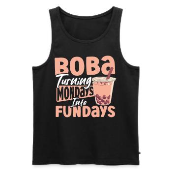 Chai Tee Schwarzer Tee Eistee Boba Tee - Männer Premium Bio Tank Top - Schwarz - Vorne - AI Model Male 178 light (178cm)
