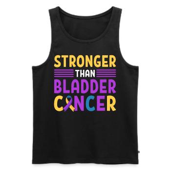 Boucle du cancer de la vessie survivant - Débardeur bio Premium Homme - noir - Devant - AI Model Male 178 light (178cm)