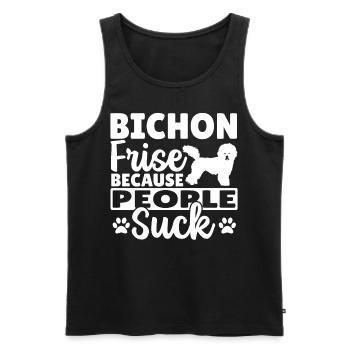 Bichon Frise Hund Hundeliebhaber Bichon Frise - Männer Premium Bio Tank Top - Schwarz - Vorne - AI Model Male 178 light (178cm)