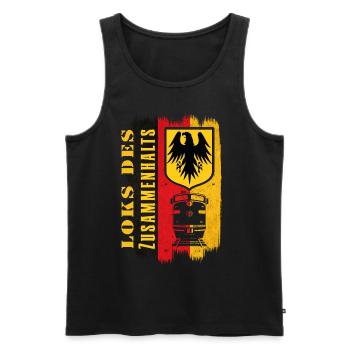 Eisenbahn LOKS DER ZUSAMMENHALT - Männer Premium Bio Tank Top - Schwarz - Vorne - AI Model Male 178 light (178cm)