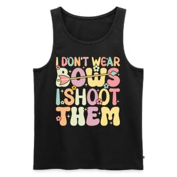 Groovy Archery Girl Archer I don't wear any - Men's Premium Organic Tank Top - black - Front - Michal (187cm)