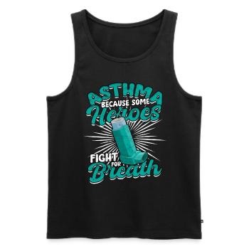 Asthme Asthmatiques - Débardeur bio Premium Homme - noir - Devant - AI Model Male 178 light (178cm)