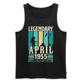 April 1955 Jubiläumsgeschenk, Jahrgang April 1955 - Männer Premium Bio Tank Top - Schwarz - Vorne - Michal (187cm)
