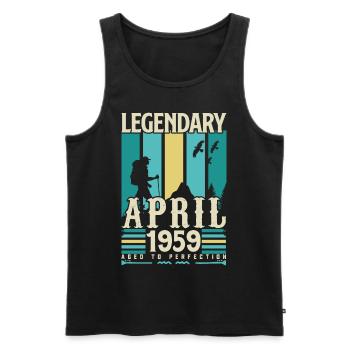 April 1959 Jubiläumsgeschenk, Jahrgang April 1959 - Männer Premium Bio Tank Top - Schwarz - Vorne - Michal (187cm)