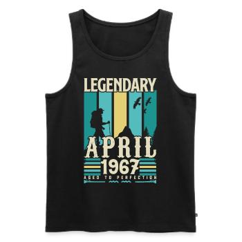 April 1967 Jubiläumsgeschenk, Jahrgang April 1967 - Männer Premium Bio Tank Top - Schwarz - Vorne - Michal (187cm)