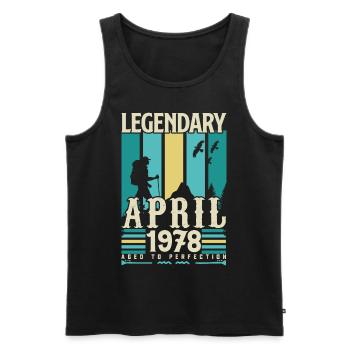 April 1978 Jubiläumsgeschenk, Jahrgang April 1978 - Männer Premium Bio Tank Top - Schwarz - Vorne - Michal (187cm)