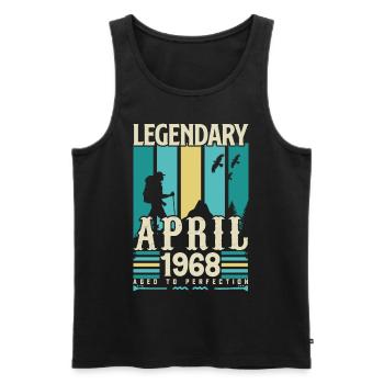 April 1968 Jubiläumsgeschenk, Jahrgang April 1968 - Männer Premium Bio Tank Top - Schwarz - Vorne - Michal (187cm)