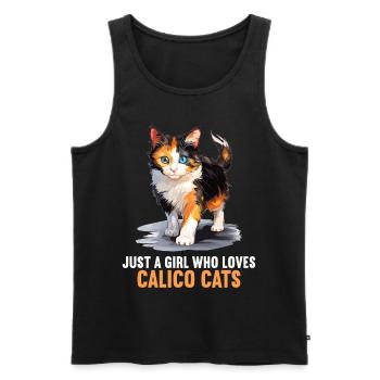 Calico Cat Lucky Cat - Men's Premium Organic Tank Top - black - Front - AI Model Male 178 light (178cm)