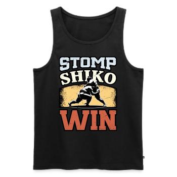 Stomp Shiko Win - Men's Premium Organic Tank Top - black - Front - AI Model Male 178 light (178cm)