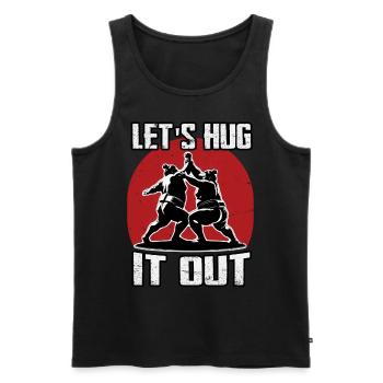 Let's hug it out Sumo - Men's Premium Organic Tank Top - black - Front - AI Model Male 178 light (178cm)