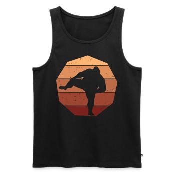 Sumo - Men's Premium Organic Tank Top - black - Front - AI Model Male 178 light (178cm)