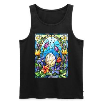 Spring Wildflower Easter Egg Stained Glass Gardeni - Männer Premium Bio Tank Top - Schwarz - Vorne - Michal (187cm)