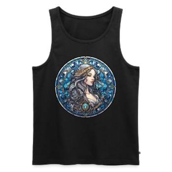 Maiden Wiccan Deity Stained Glass Witchcraft - Männer Premium Bio Tank Top - Schwarz - Vorne - AI Model Male 178 light (178cm)