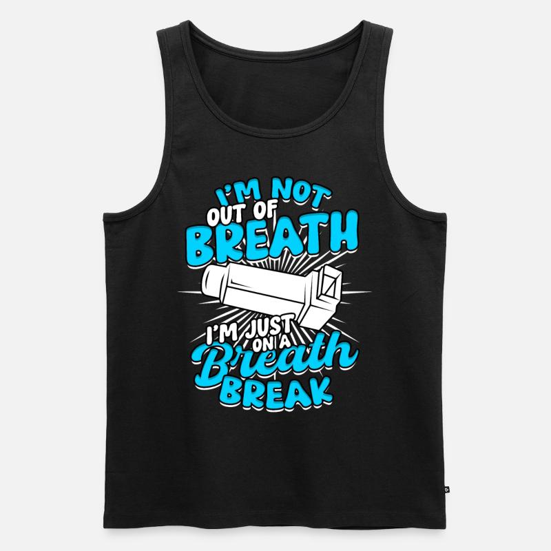 Asthma Asthmatiker Breath Break - Männer Premium Bio Tank Top - Schwarz