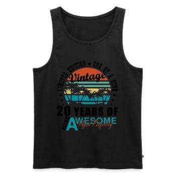 20. Geburtstag 20 Spruch - Männer Premium Bio Tank Top - Schwarz - Vorne - AI Model Male 178 light (178cm)