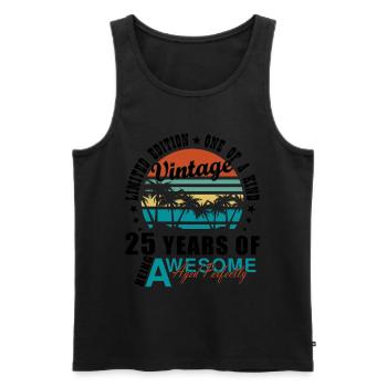 25 Geburtstag Spruch Geschenk - Männer Premium Bio Tank Top - Schwarz - Vorne - AI Model Male 178 light (178cm)