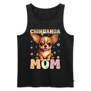Chihuahua Maman Groovy Chien Maman - Débardeur bio Premium Homme - noir - Devant - Michal (187cm)