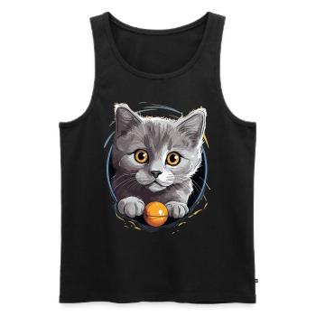 Chartreux Cat Carthusian Cat - Men's Premium Organic Tank Top - black - Front - AI Model Male 178 light (178cm)