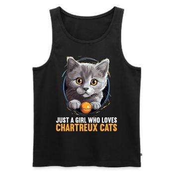 Chartreux Cat Carthusian Cat - Men's Premium Organic Tank Top - black - Front - AI Model Male 178 light (178cm)