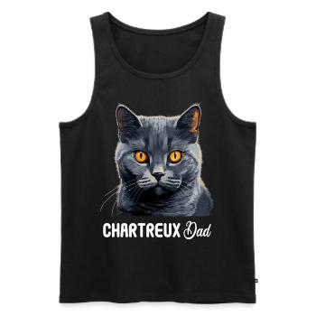 Chartreux Cat Carthusian Cat - Men's Premium Organic Tank Top - black - Front - AI Model Male 178 light (178cm)