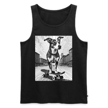 Skateboard-Dog: Streetwear shirt with urban flair - Men's Premium Organic Tank Top - black - Front - AI Model Male 178 light (178cm)