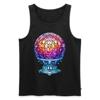 Wicca Crystal Ball Stained Glass Witchcraft Pagan - Männer Premium Bio Tank Top - Schwarz - Vorne - Michal (187cm)