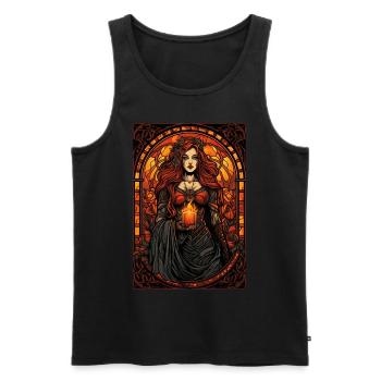 Celtic Deity Brigid Goddess Wicca Stained Glass Pa - Männer Premium Bio Tank Top - Schwarz - Vorne - Michal (187cm)