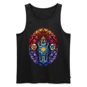 Wicca Elements Occult Witchcraft Stained Glass - Männer Premium Bio Tank Top - Schwarz - Vorne - Michal (187cm)