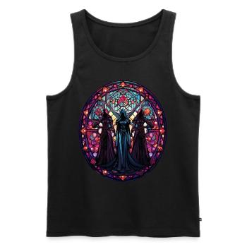 Occult Witches Wicca Witchcraft Stained Glass Paga - Männer Premium Bio Tank Top - Schwarz - Vorne - Michal (187cm)