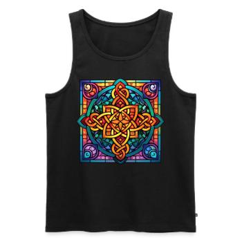 Celtic Knot Pentagram Stained Glass Witchcraft Wic - Männer Premium Bio Tank Top - Schwarz - Vorne - Michal (187cm)