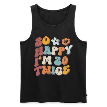 40th Birthday Funny Saying - Men's Premium Organic Tank Top - black - Front - Michal (187cm)