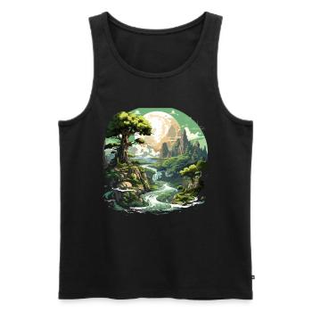 Von der Natur inspirierte landschaftliche Kunst - Männer Premium Bio Tank Top - Schwarz - Vorne - AI Model Male 178 light (178cm)