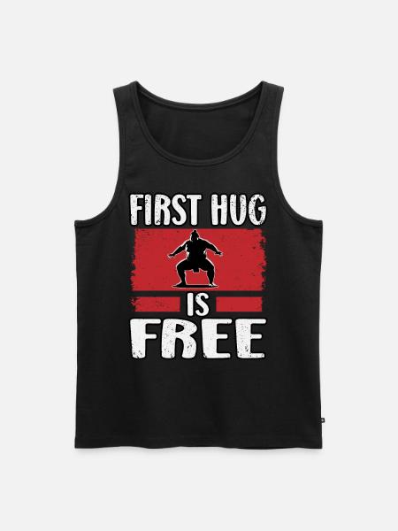 First Hug is free - Men's Premium Organic Tank Top - black