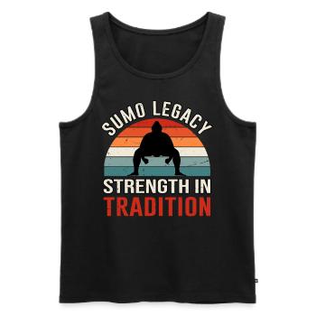 Sumo-Vermächtnis Stärke in der Tradition - Männer Premium Bio Tank Top - Schwarz - Vorne - Michal (187cm)