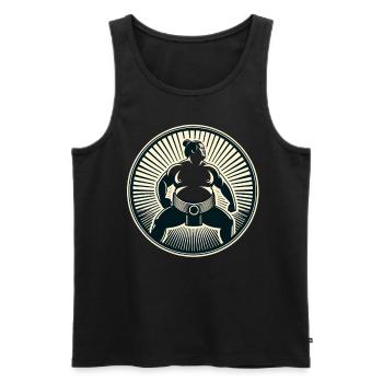 Sumo - Männer Premium Bio Tank Top - Schwarz - Vorne - Michal (187cm)