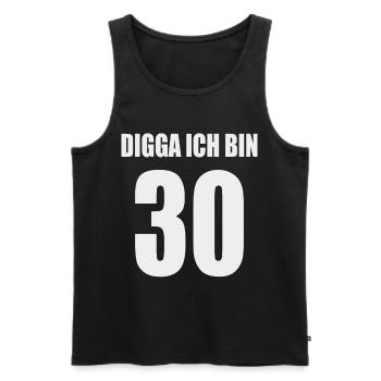 Digga ich bin 30 - Männer Premium Bio Tank Top - Schwarz - Vorne - Michal (187cm)