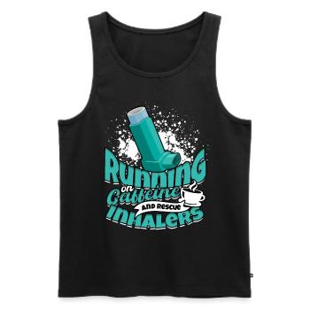 Asthma Running On Caffeine And Rescue Inhalers - Männer Premium Bio Tank Top - Schwarz - Vorne - Michal (187cm)
