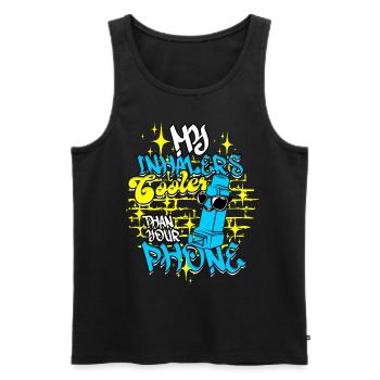 Asthma My Inhaler's Cooler Than Your Phone - Männer Premium Bio Tank Top - Schwarz - Vorne - Michal (187cm)