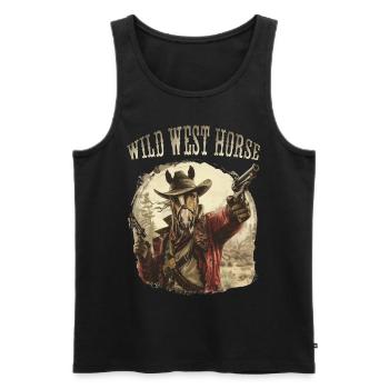 Wild West Horse. Western, Cowboy, Wildwestfan, - Männer Premium Bio Tank Top - Schwarz - Vorne - AI Model Male 178 light (178cm)