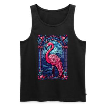 Pink Flamingo Geometric Animal Stained Glass Wildl - Männer Premium Bio Tank Top - Schwarz - Vorne - AI Model Male 178 light (178cm)