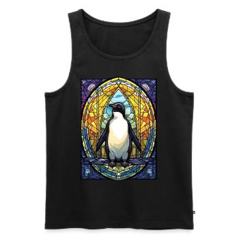 Cute Geometric Emperor Penguin Stained Glass Wildl - Männer Premium Bio Tank Top - Schwarz - Vorne - Michal (187cm)