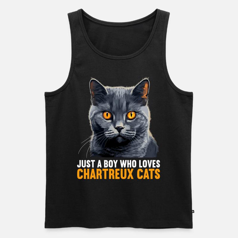 Chartreux Cat Kartäuser Katze - Männer Premium Bio Tank Top - Schwarz