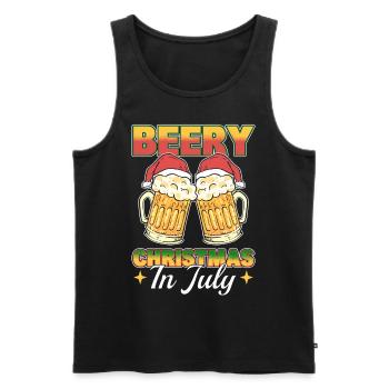 Christmas in July Hawaiian Funny Summer Xmas - Men's Premium Organic Tank Top - black - Front - Michal (187cm)