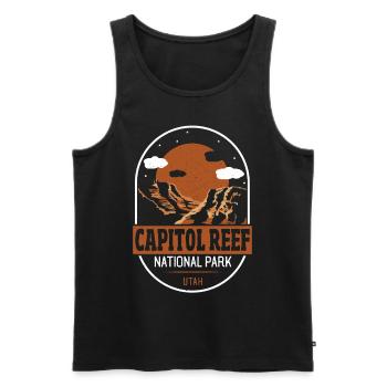 Natur Camping Wandern Capitol Reef National Park - Männer Premium Bio Tank Top - Schwarz - Vorne - AI Model Male 178 light (178cm)
