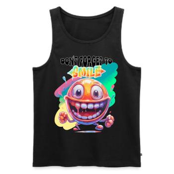 Dont Forget to Smile. Joy, happiness, positivity, - Men's Premium Organic Tank Top - black - Front - AI Model Male 178 light (178cm)