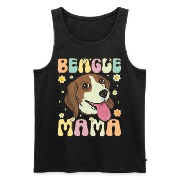 Beagle Mama Groovy Dog Mom - Men's Premium Organic Tank Top - black - Front - Michal (187cm)