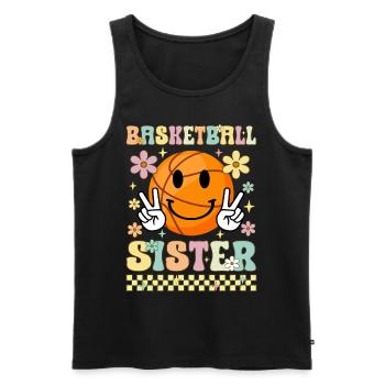 Basket-ball soeur Groovy Sis - Débardeur bio Premium Homme - noir - Devant - AI Model Male 178 light (178cm)