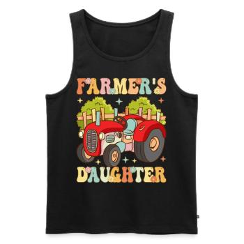 Farmer's Daughter Groovy Farming Rancher - Men's Premium Organic Tank Top - black - Front - Michal (187cm)