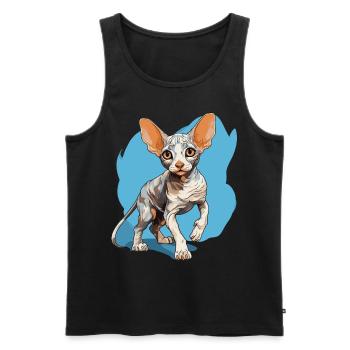 Cornish Rex Kätzchen Cornish Rex Katze - Männer Premium Bio Tank Top - Schwarz - Vorne - Michal (187cm)