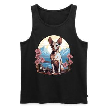 Cornish Rex Kätzchen Cornish Rex Katze - Männer Premium Bio Tank Top - Schwarz - Vorne - Michal (187cm)